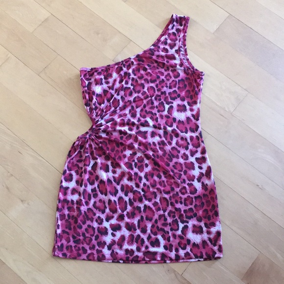 SOLD on eBay!  Charlotte Russe red cheeta print one shoulder top - Picture 7 of 8